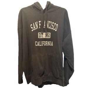 Black Hooded Sweatshirt. Unisex XL. San Francisco. Est 1850.